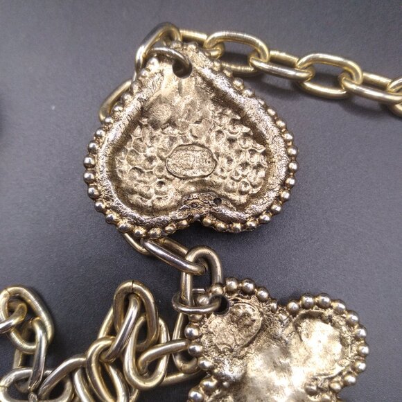 Vintage French Designer Edouard Rambaud Gold Gilt Glass Cabochons Necklace - Picture 6 of 9